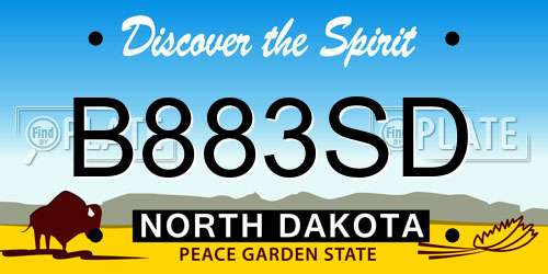 B883SD North Dakota License Plate