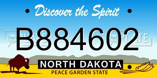 B884602 North Dakota License Plate