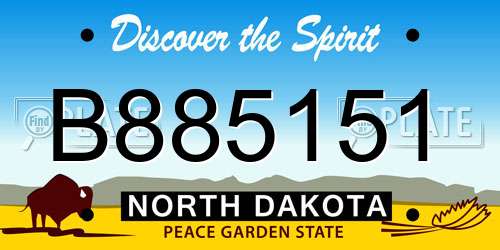 B885151 North Dakota License Plate