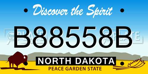 B88558B North Dakota License Plate