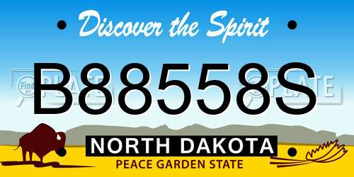 B88558S North Dakota License Plate