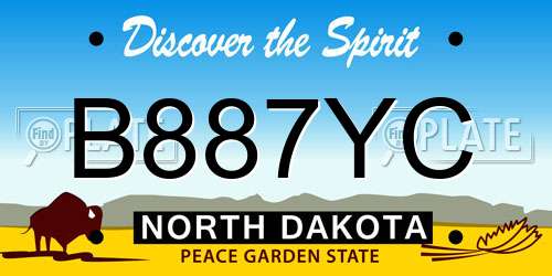 B887YC North Dakota License Plate