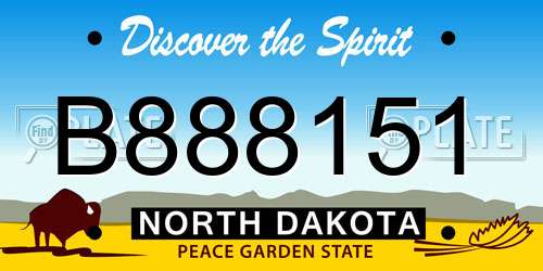 B888151 North Dakota License Plate