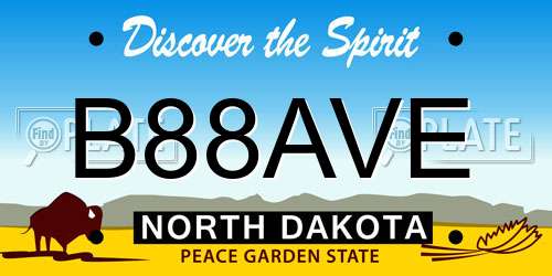 B88AVE North Dakota License Plate