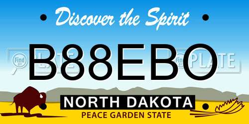 B88EBO North Dakota License Plate