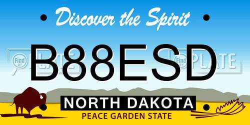 B88ESD North Dakota License Plate