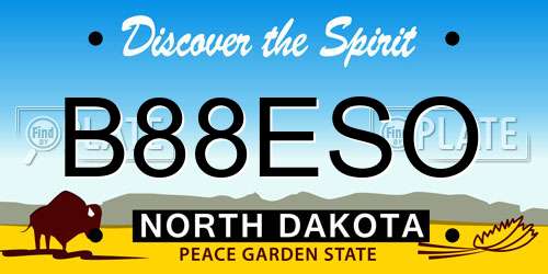 B88ESO North Dakota License Plate