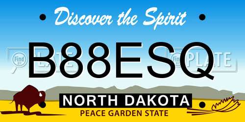 B88ESQ North Dakota License Plate