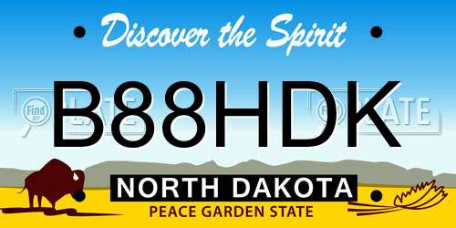 B88HDK North Dakota License Plate