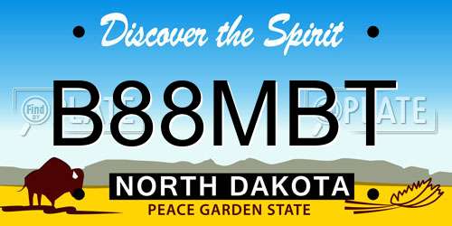 B88MBT North Dakota License Plate