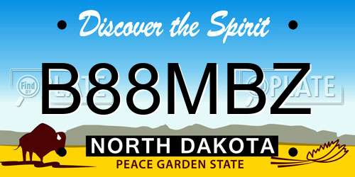 B88MBZ North Dakota License Plate