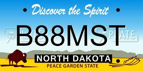 B88MST North Dakota License Plate