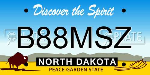B88MSZ North Dakota License Plate