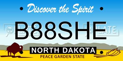 B88SHE North Dakota License Plate