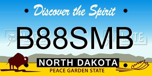 B88SMB North Dakota License Plate
