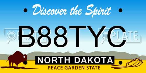 B88TYC North Dakota License Plate