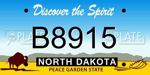 B8915 North Dakota License Plate