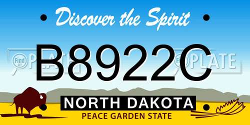 B8922C North Dakota License Plate