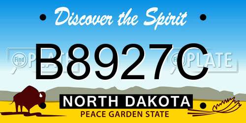 B8927C North Dakota License Plate