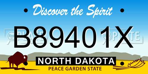 B89401X North Dakota License Plate