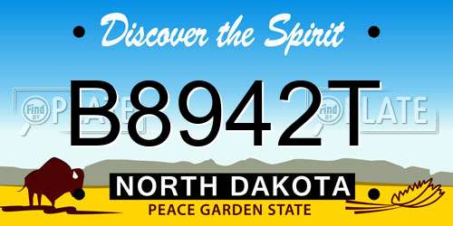 B8942T North Dakota License Plate