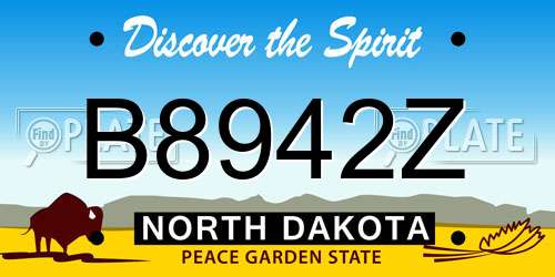 B8942Z North Dakota License Plate
