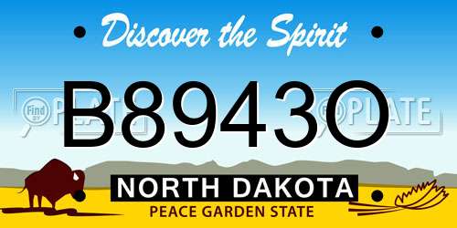 B8943O North Dakota License Plate