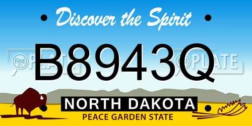 B8943Q North Dakota License Plate