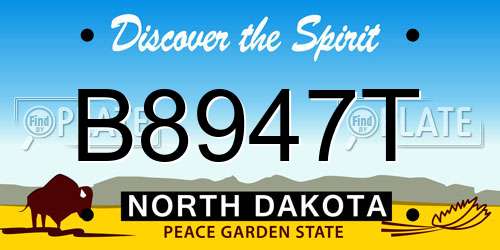 B8947T North Dakota License Plate