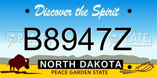 B8947Z North Dakota License Plate
