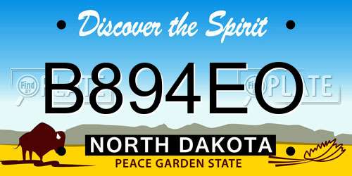 B894EO North Dakota License Plate