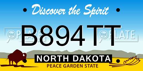B894TT North Dakota License Plate