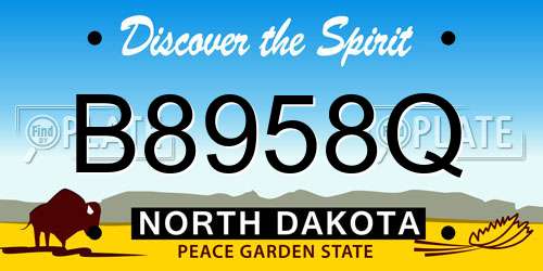 B8958Q North Dakota License Plate