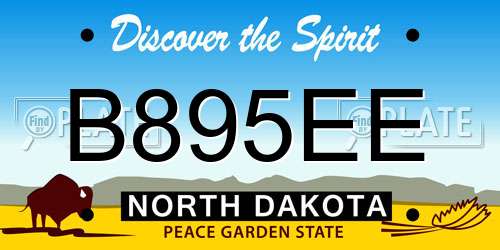 B895EE North Dakota License Plate