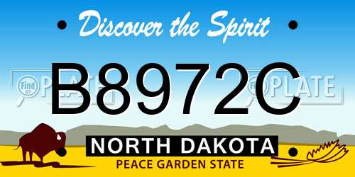 B8972C North Dakota License Plate
