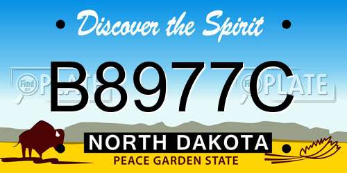 B8977C North Dakota License Plate