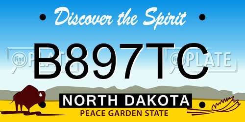 B897TC North Dakota License Plate