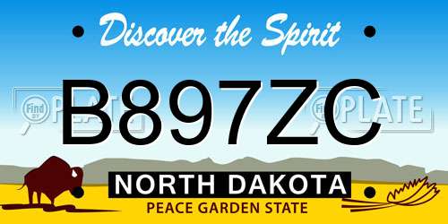 B897ZC North Dakota License Plate