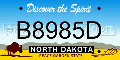 B8985D North Dakota License Plate