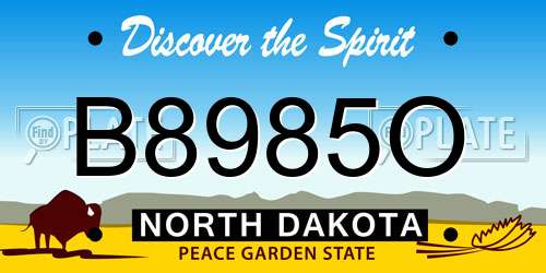 B8985O North Dakota License Plate