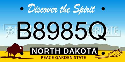 B8985Q North Dakota License Plate