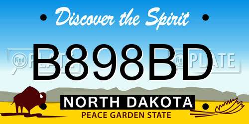 B898BD North Dakota License Plate