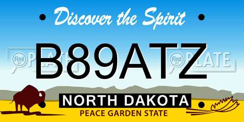 B89ATZ North Dakota License Plate