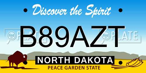 B89AZT North Dakota License Plate