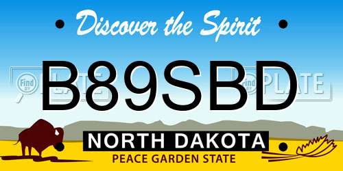 B89SBD North Dakota License Plate