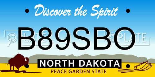 B89SBO North Dakota License Plate