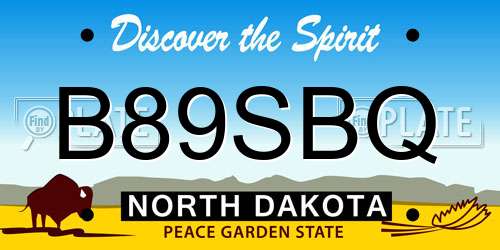 B89SBQ North Dakota License Plate