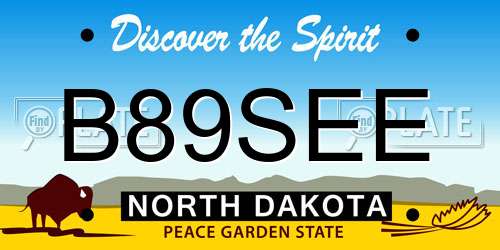 B89SEE North Dakota License Plate