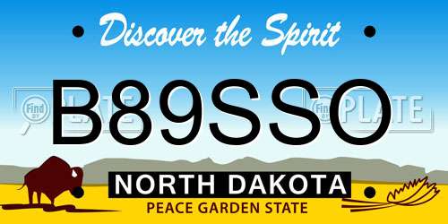 B89SSO North Dakota License Plate