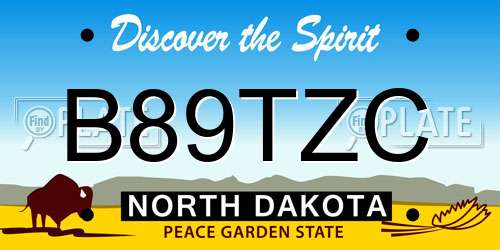 B89TZC North Dakota License Plate